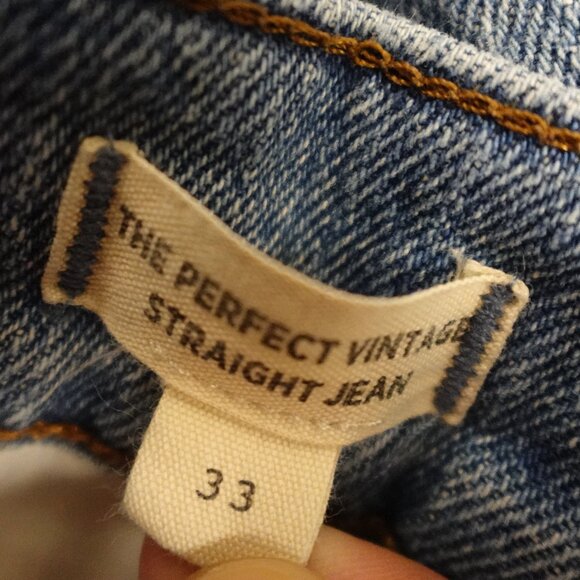 Madewell Jeans Perfect Vintage Straight Jean Women's 33 Blue Denim High Rise - Picture 11 of 12